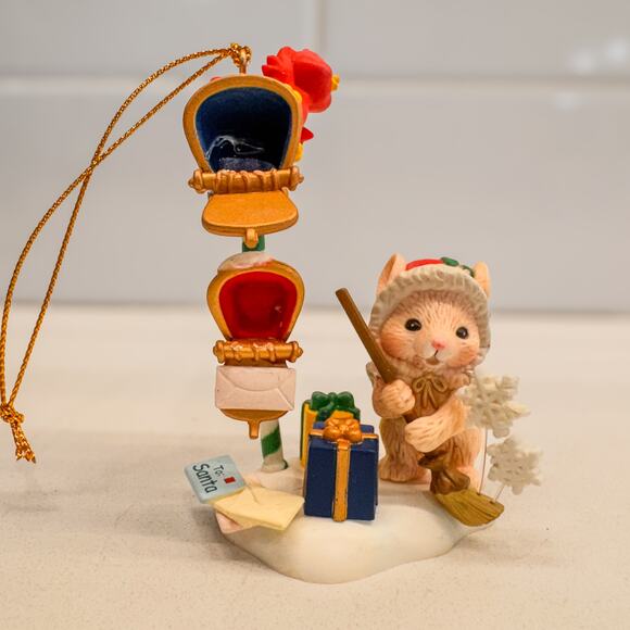 Vintage Mistletoe Magic, Mouse and Mailbox -Letters to Santa, Holiday Ornament - Picture 4 of 10